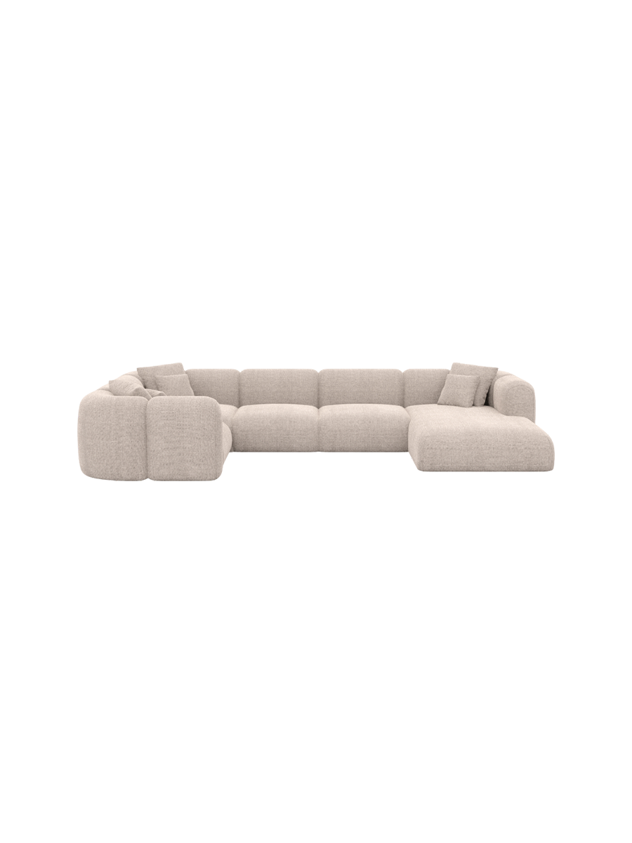 
6-Sitzer Design Panorama-Sofa „Terranova XL“ mit Strukturstoff-Bezug - Strukturstoff Anthrazit / Lange Seite links