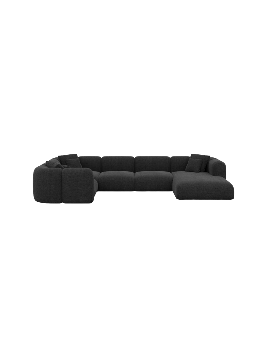 
6-Sitzer Design Panorama-Sofa „Terranova XL“ mit Strukturstoff-Bezug - Strukturstoff Anthrazit / Lange Seite links