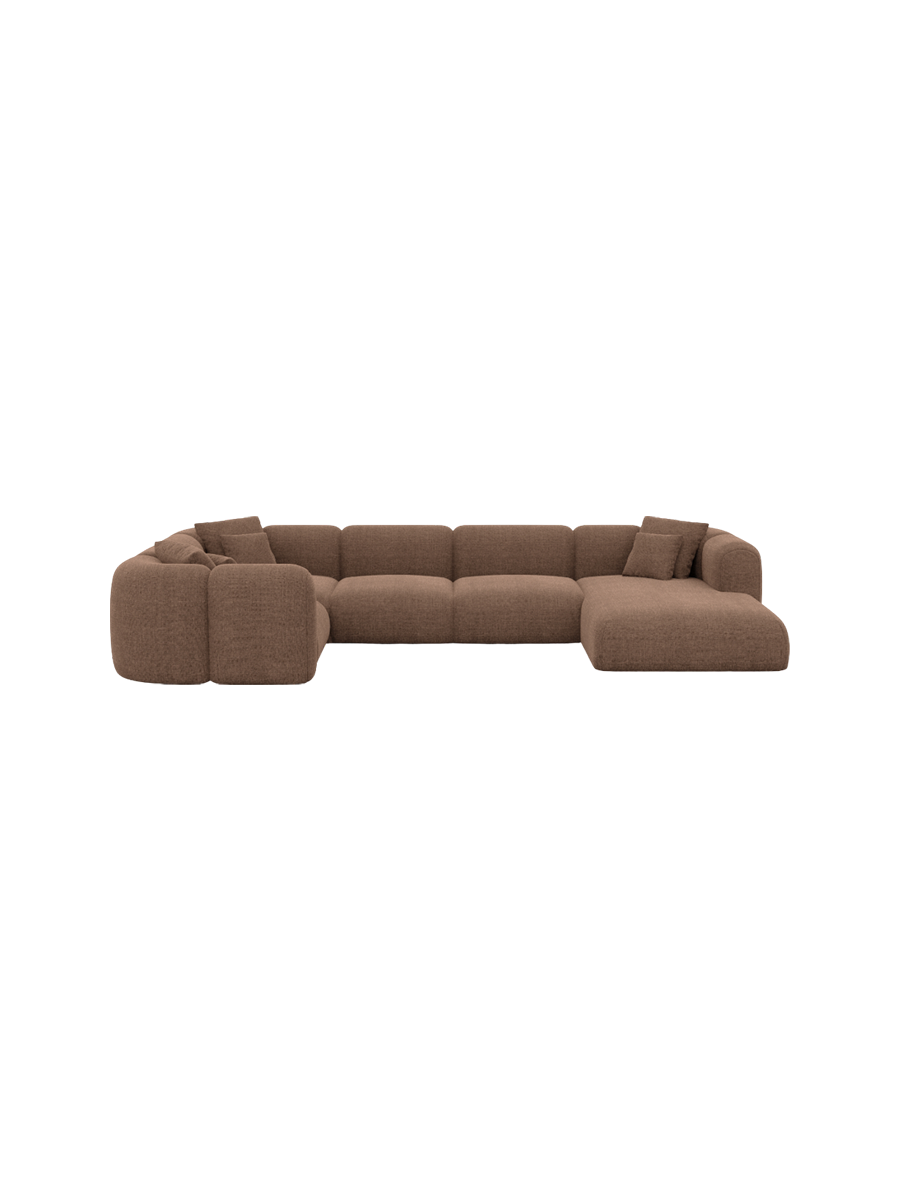 
6-Sitzer Design Panorama-Sofa „Terranova XL“ mit Strukturstoff-Bezug - Strukturstoff Anthrazit / Lange Seite links