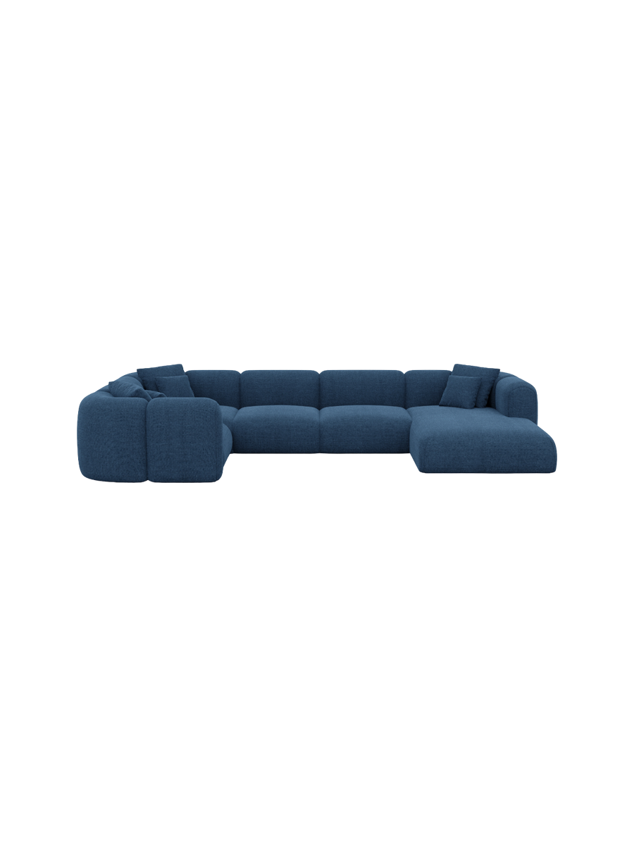 
6-Sitzer Design Panorama-Sofa „Terranova XL“ mit Strukturstoff-Bezug - Strukturstoff Anthrazit / Lange Seite links
