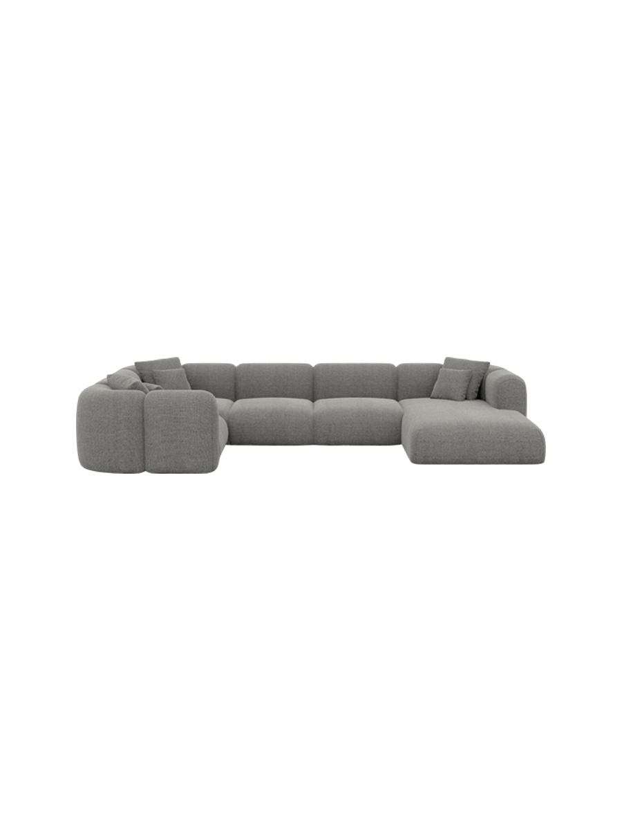 
6-Sitzer Design Panorama-Sofa „Terranova XL“ mit Strukturstoff-Bezug - Strukturstoff Anthrazit / Lange Seite links