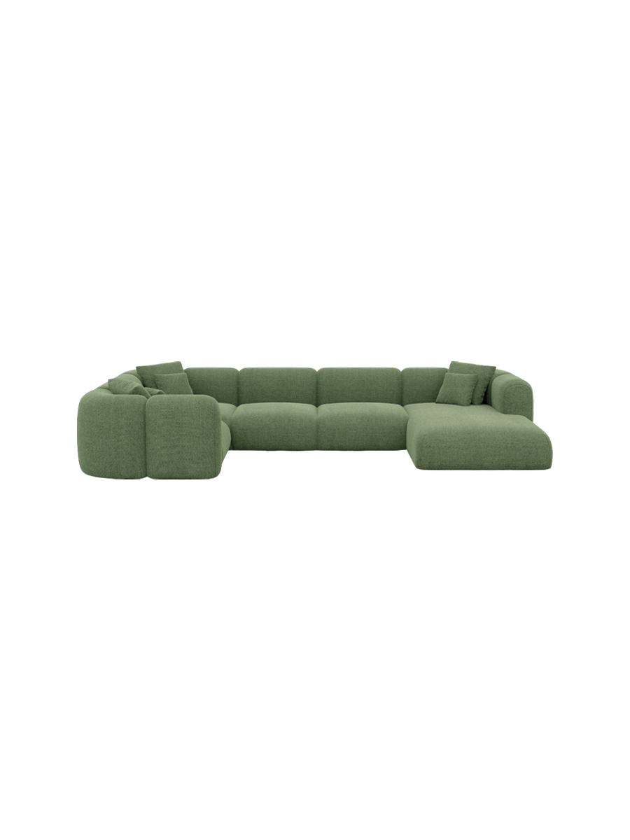 
6-Sitzer Design Panorama-Sofa „Terranova XL“ mit Strukturstoff-Bezug - Strukturstoff Anthrazit / Lange Seite links