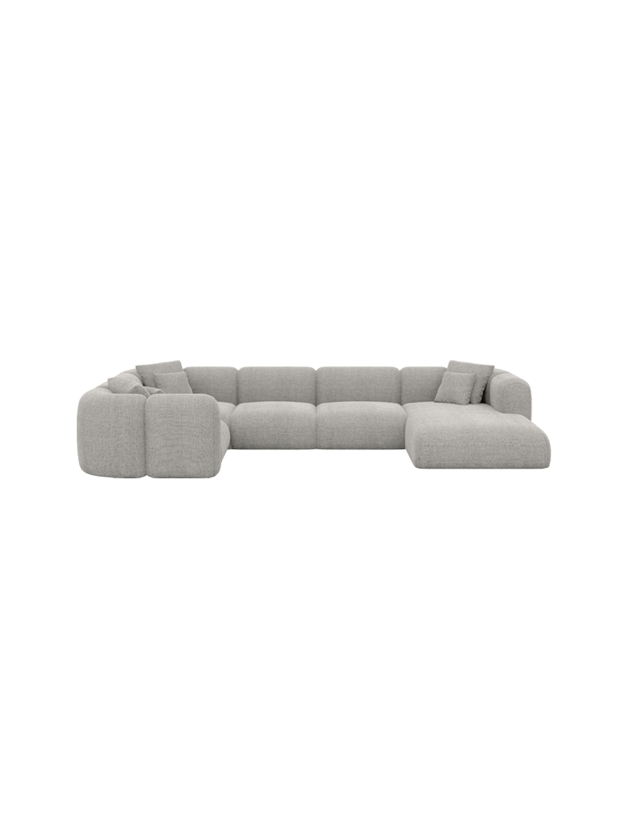 
6-Sitzer Design Panorama-Sofa „Terranova XL“ mit Strukturstoff-Bezug - Strukturstoff Anthrazit / Lange Seite links