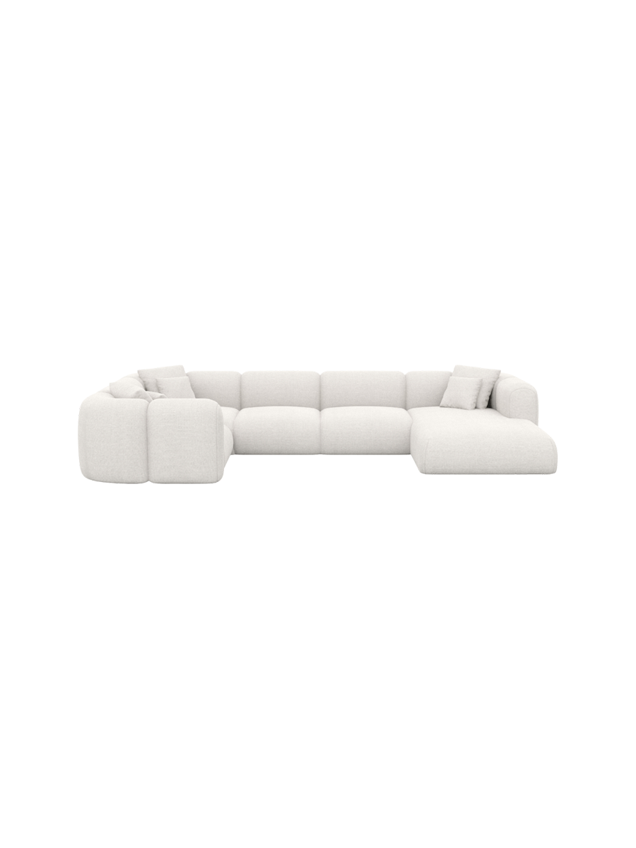 
6-Sitzer Design Panorama-Sofa „Terranova XL“ mit Strukturstoff-Bezug - Strukturstoff Anthrazit / Lange Seite links