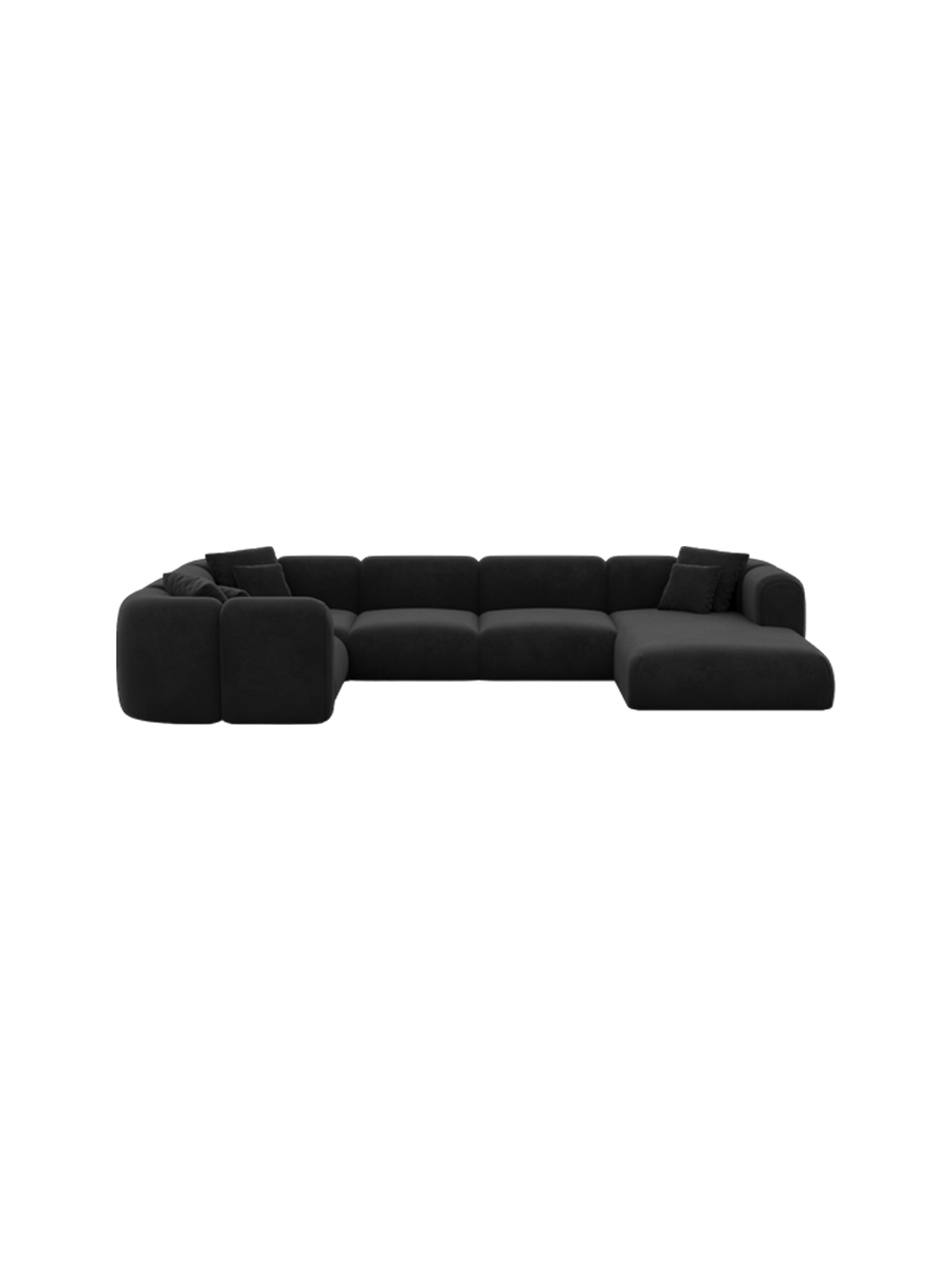 
6-Sitzer Design Panorama-Sofa „Terranova XL“ mit Samtbezug - Samtbezug Königsblau / Lange Seite links