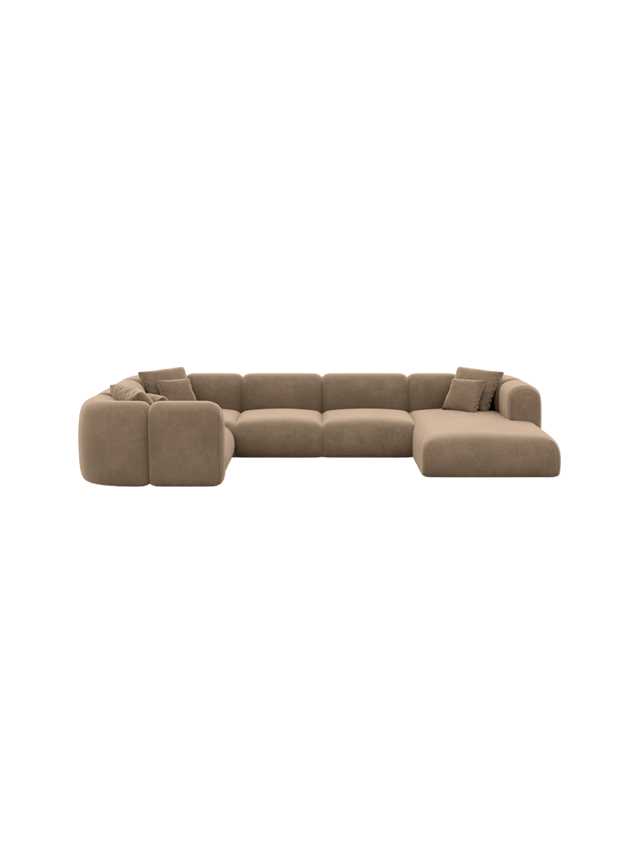 
6-Sitzer Design Panorama-Sofa „Terranova XL“ mit Samtbezug - Samtbezug Königsblau / Lange Seite links