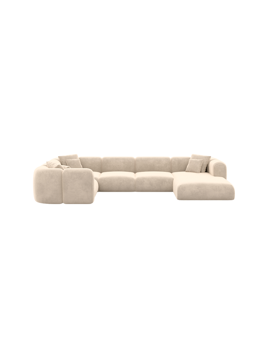 
6-Sitzer Design Panorama-Sofa „Terranova XL“ mit Samtbezug - Samtbezug Königsblau / Lange Seite links