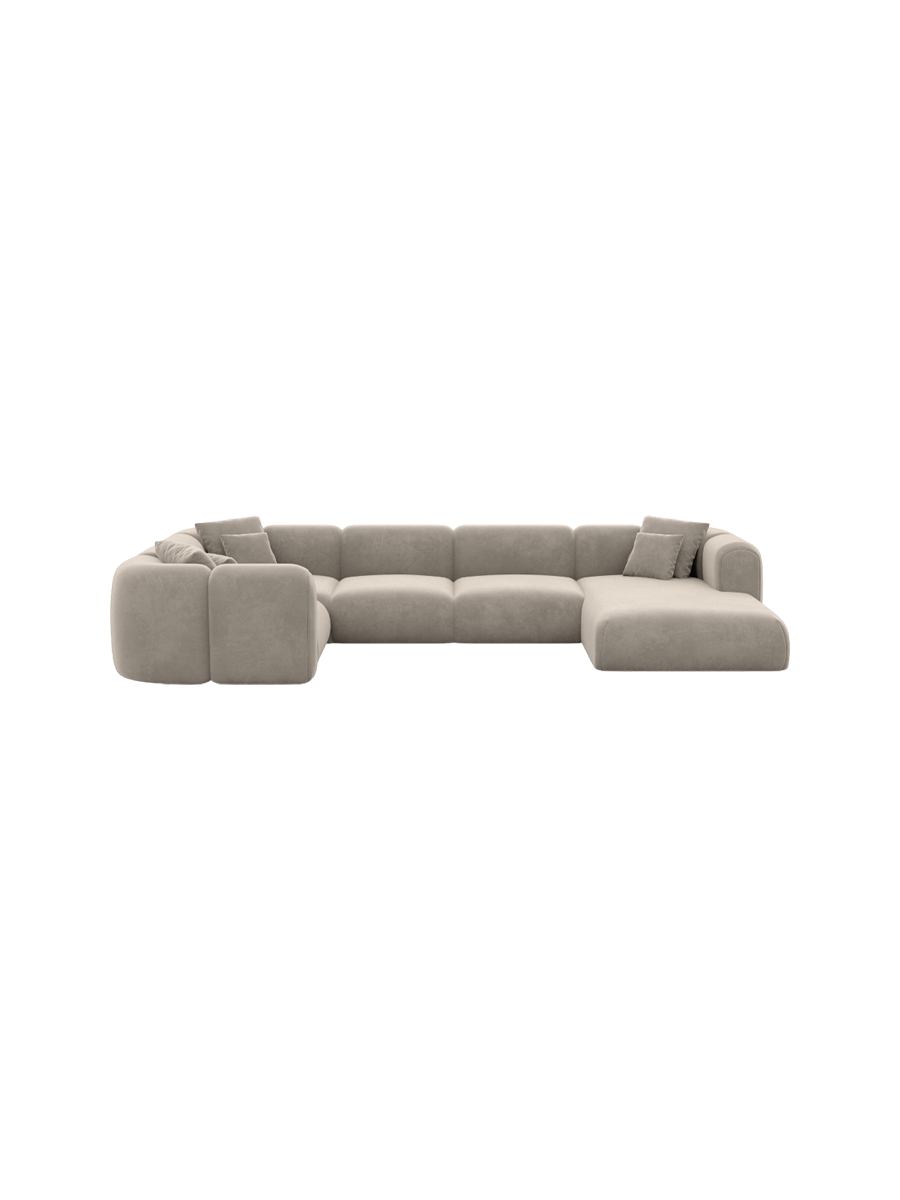 
6-Sitzer Design Panorama-Sofa „Terranova XL“ mit Samtbezug - Samtbezug Königsblau / Lange Seite links