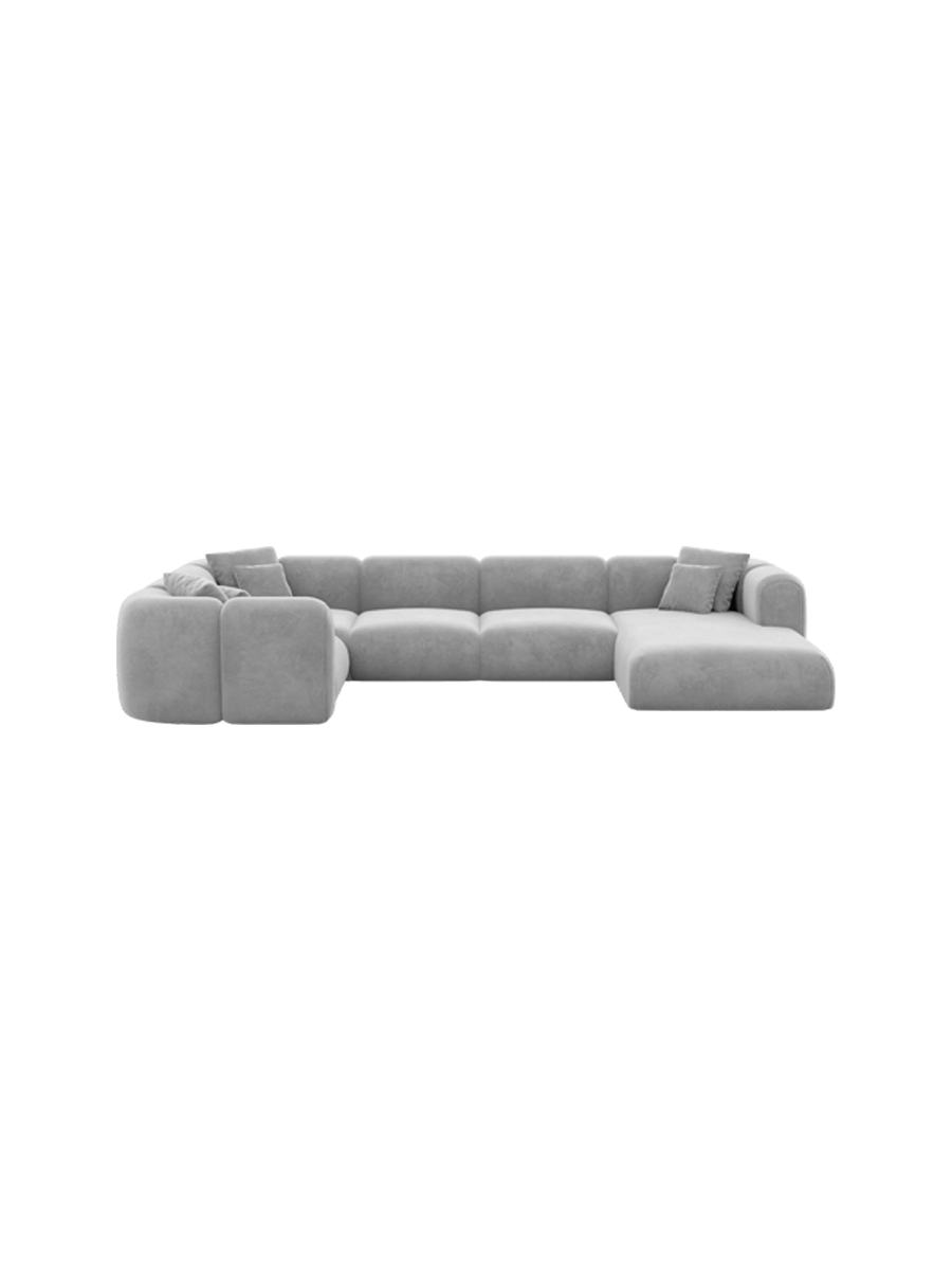 
6-Sitzer Design Panorama-Sofa „Terranova XL“ mit Samtbezug - Samtbezug Königsblau / Lange Seite links