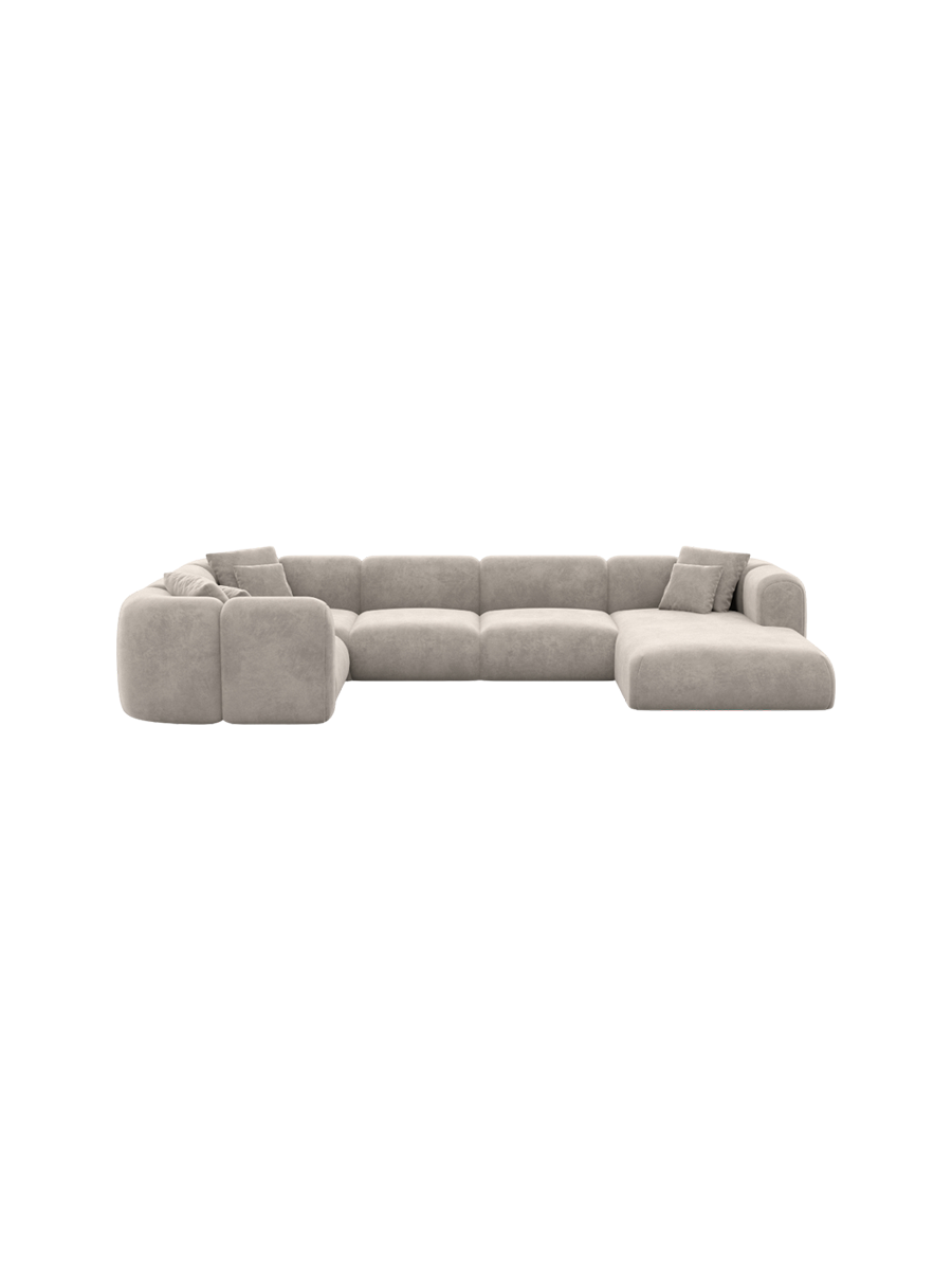 
6-Sitzer Design Panorama-Sofa „Terranova XL“ mit Samtbezug - Samtbezug Königsblau / Lange Seite links