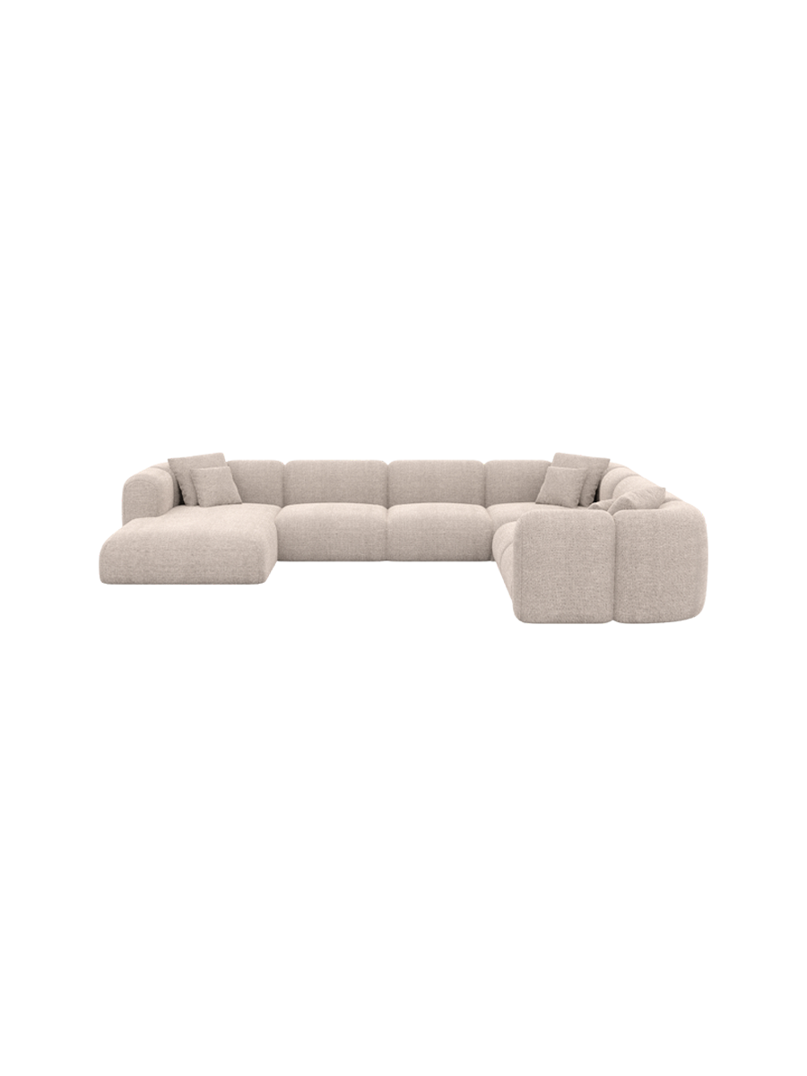 
7-Sitzer Design Panorama-Sofa „Terranova XXL“ mit Strukturstoff-Bezug - Strukturstoff Anthrazit / Lange Seite links