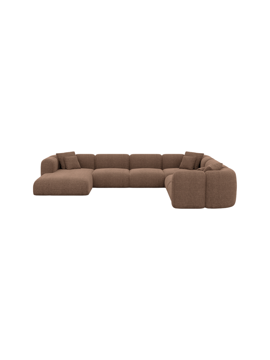 
7-Sitzer Design Panorama-Sofa „Terranova XXL“ mit Strukturstoff-Bezug - Strukturstoff Anthrazit / Lange Seite links