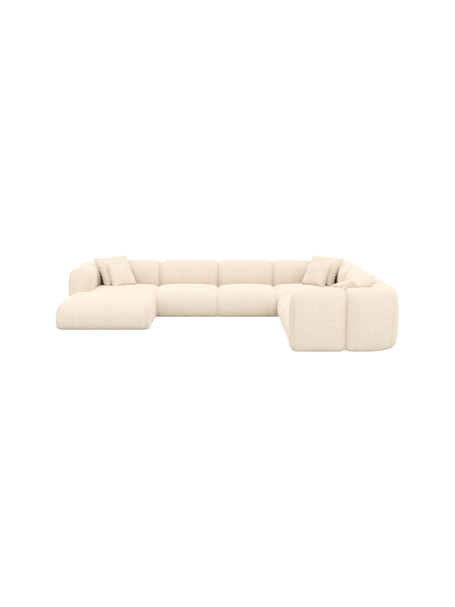 
7-Sitzer Design Panorama-Sofa „Terranova XXL“ mit Strukturstoff-Bezug - Strukturstoff Anthrazit / Lange Seite links