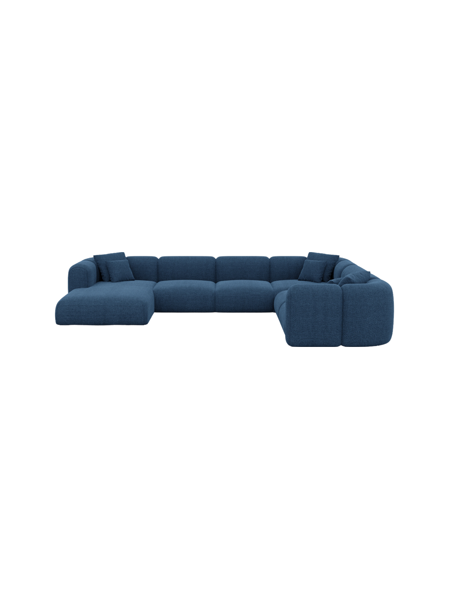 
7-Sitzer Design Panorama-Sofa „Terranova XXL“ mit Strukturstoff-Bezug - Strukturstoff Anthrazit / Lange Seite links