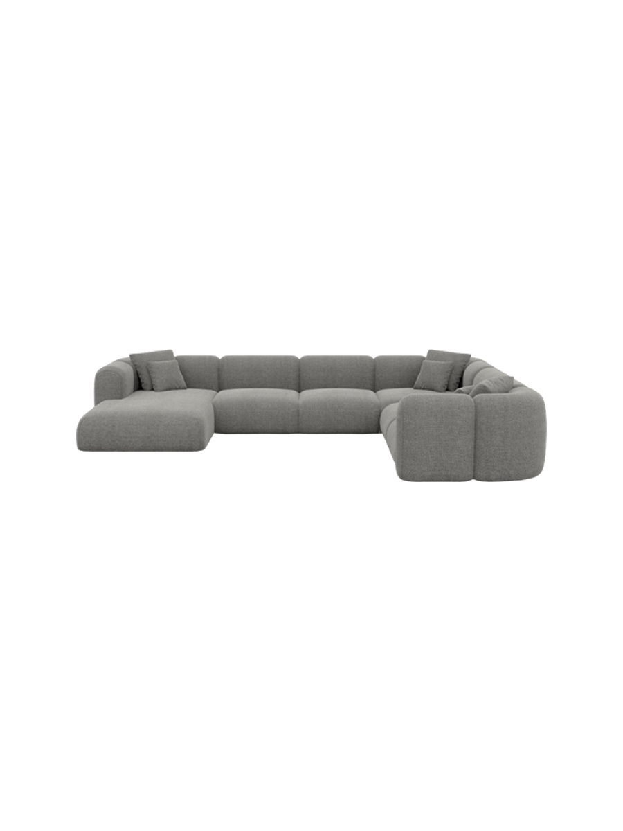 
7-Sitzer Design Panorama-Sofa „Terranova XXL“ mit Strukturstoff-Bezug - Strukturstoff Anthrazit / Lange Seite links