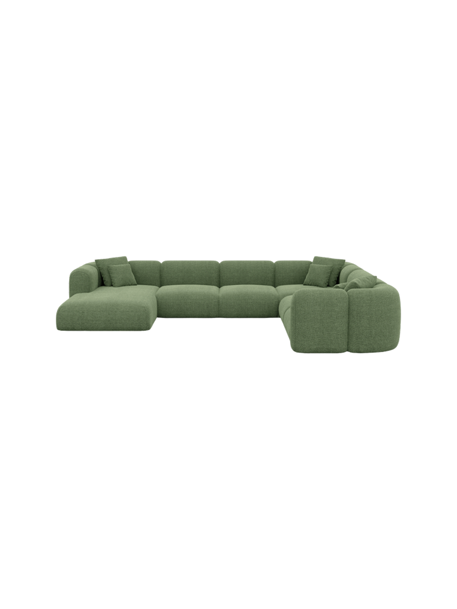 
7-Sitzer Design Panorama-Sofa „Terranova XXL“ mit Strukturstoff-Bezug - Strukturstoff Anthrazit / Lange Seite links