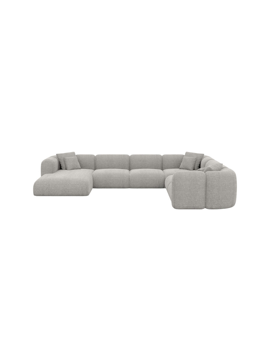 
7-Sitzer Design Panorama-Sofa „Terranova XXL“ mit Strukturstoff-Bezug - Strukturstoff Anthrazit / Lange Seite links