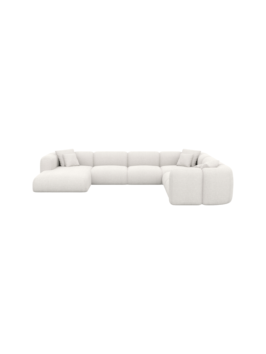 
7-Sitzer Design Panorama-Sofa „Terranova XXL“ mit Strukturstoff-Bezug - Strukturstoff Anthrazit / Lange Seite links