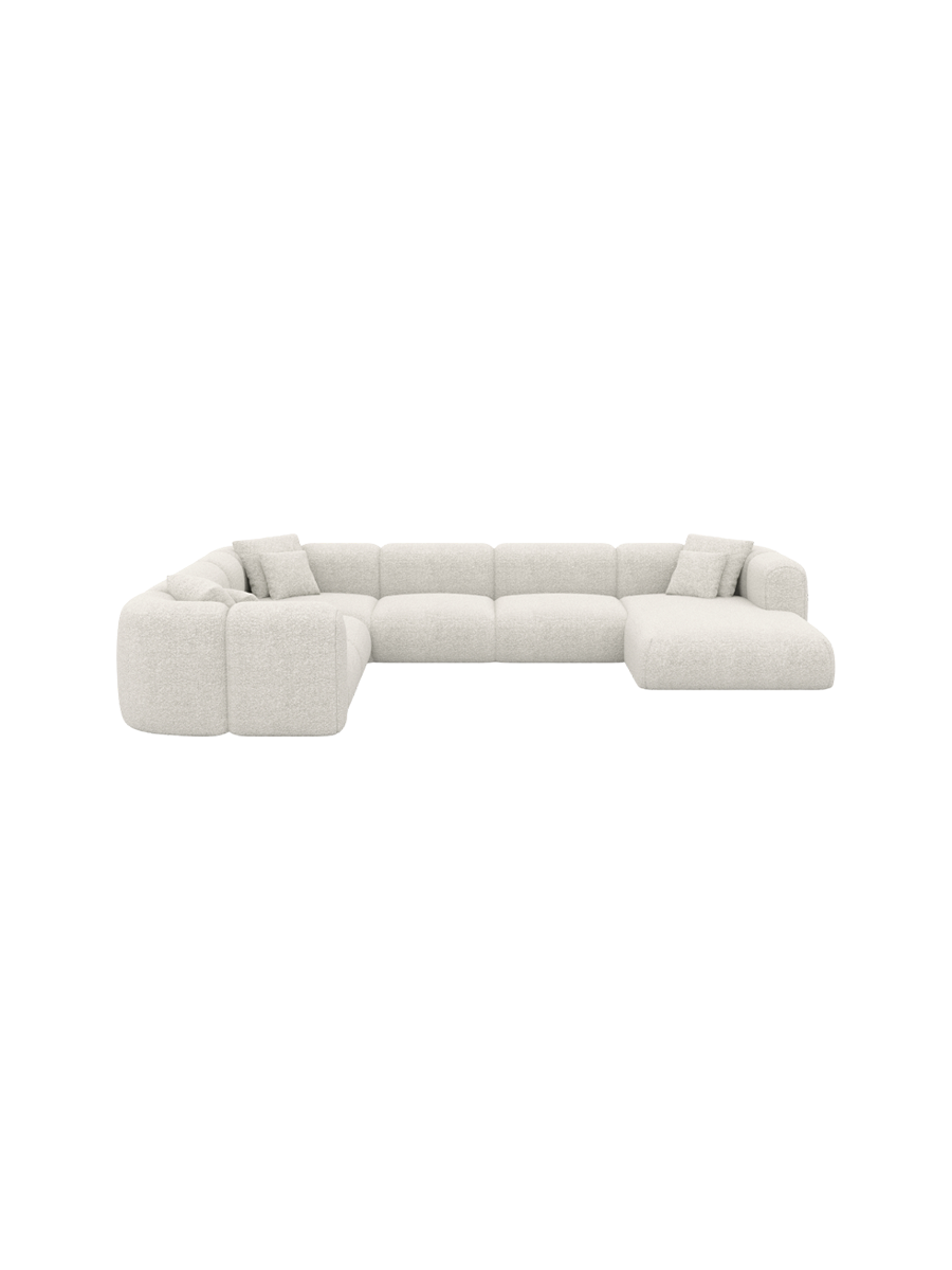 
7-Sitzer Design Panorama-Sofa „Terranova XXL“ mit Bouclé-Bezug - Bouclé Graphit / Lange Seite links