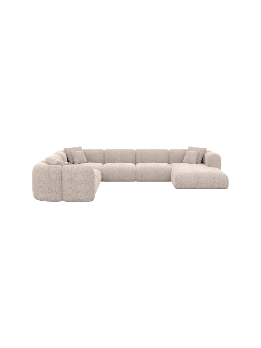 
7-Sitzer Design Panorama-Sofa „Terranova XXL“ mit Strukturstoff-Bezug - Strukturstoff Anthrazit / Lange Seite links