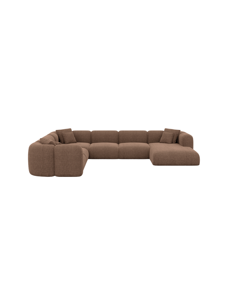 
7-Sitzer Design Panorama-Sofa „Terranova XXL“ mit Strukturstoff-Bezug - Strukturstoff Anthrazit / Lange Seite links