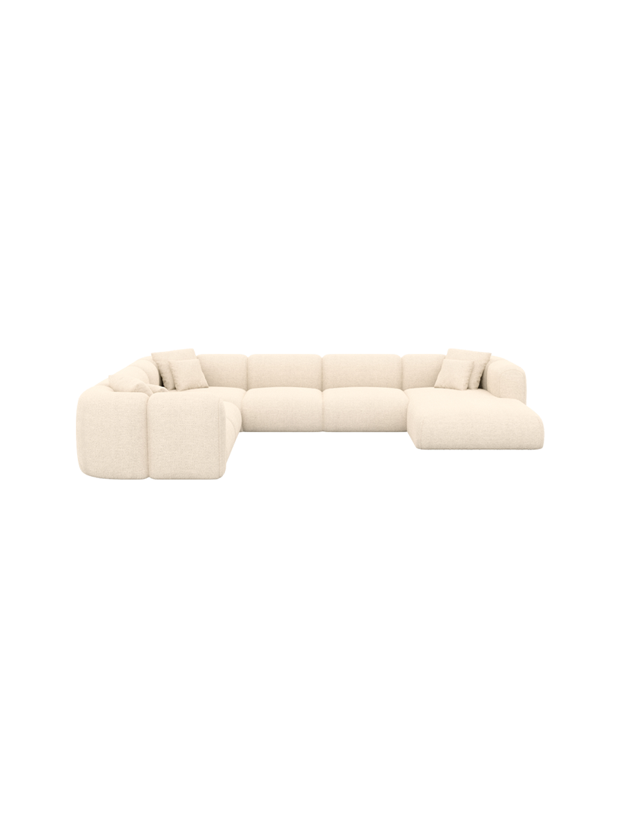 
7-Sitzer Design Panorama-Sofa „Terranova XXL“ mit Strukturstoff-Bezug - Strukturstoff Anthrazit / Lange Seite links