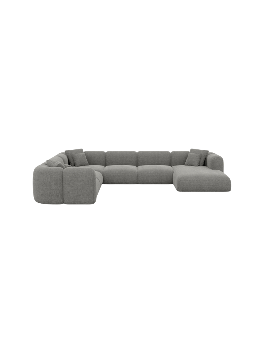 
7-Sitzer Design Panorama-Sofa „Terranova XXL“ mit Strukturstoff-Bezug - Strukturstoff Anthrazit / Lange Seite links