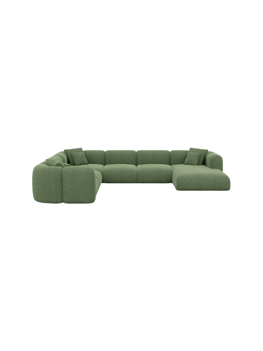 
7-Sitzer Design Panorama-Sofa „Terranova XXL“ mit Strukturstoff-Bezug - Strukturstoff Anthrazit / Lange Seite links