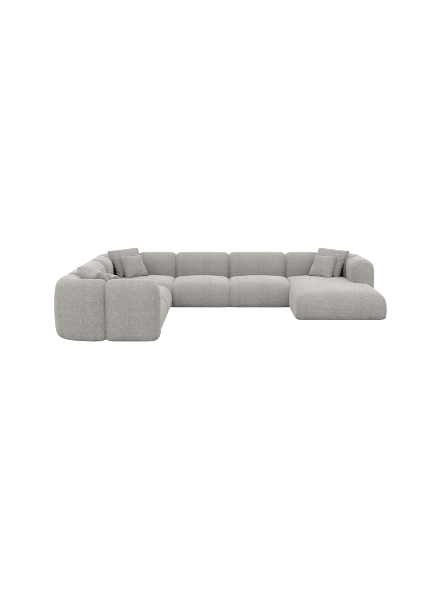 
7-Sitzer Design Panorama-Sofa „Terranova XXL“ mit Strukturstoff-Bezug - Strukturstoff Anthrazit / Lange Seite links