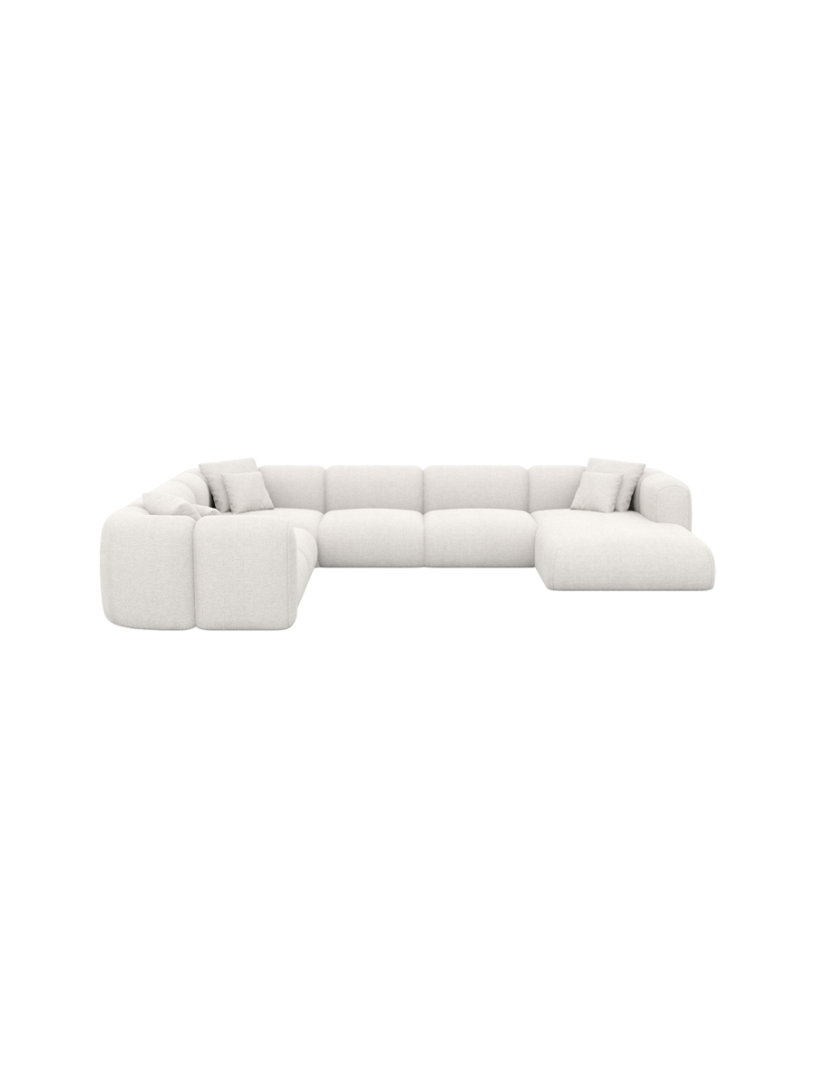 
7-Sitzer Design Panorama-Sofa „Terranova XXL“ mit Strukturstoff-Bezug - Strukturstoff Anthrazit / Lange Seite links