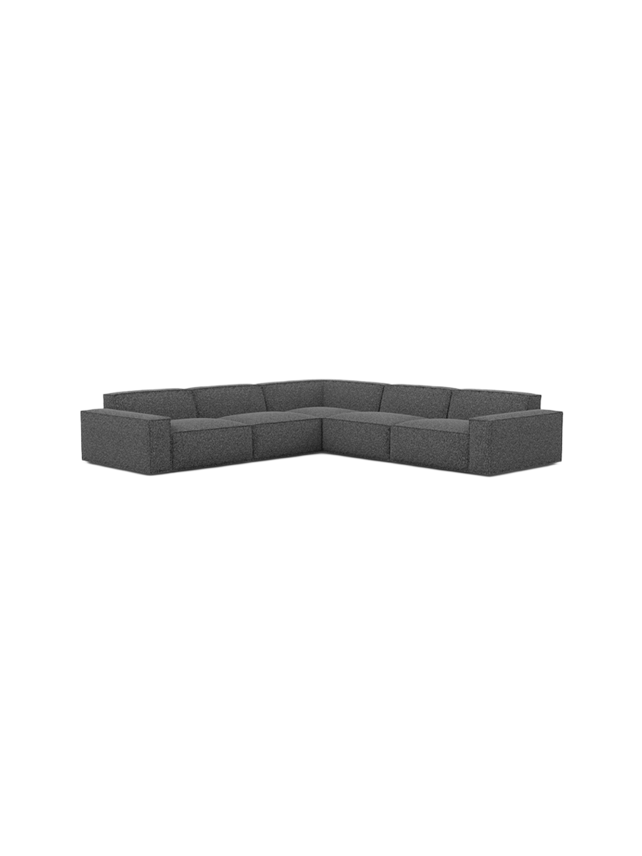 
5-Sitzer Design Ecksofa „Siena“ mit Bouclé-Bezug - Bouclé Graphit