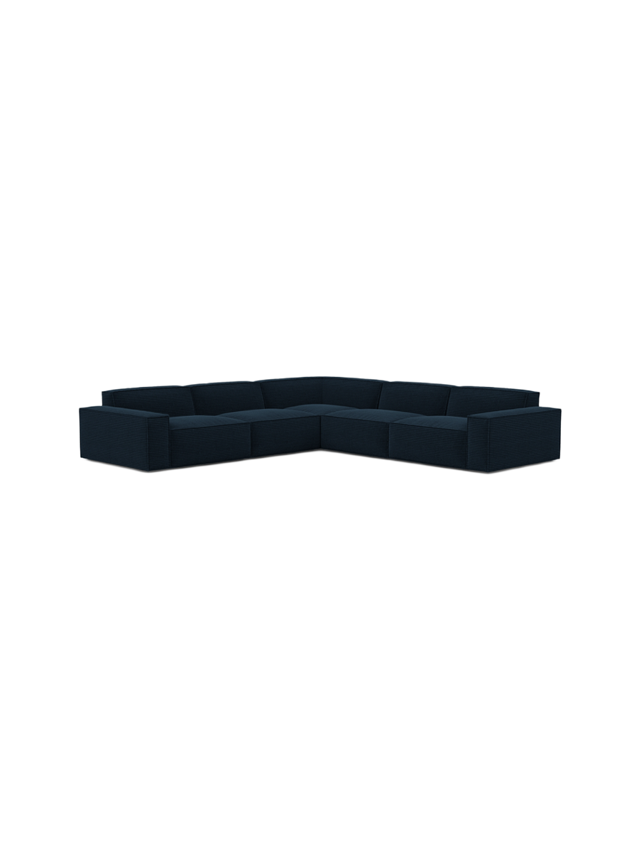 
5-Sitzer Design Ecksofa „Siena“, Cordsamt - Cordsamt Dunkelblau