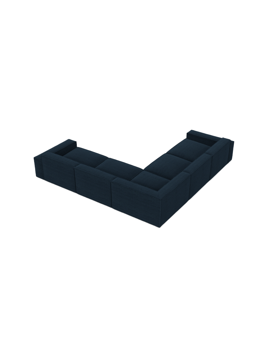 
5-Sitzer Design Ecksofa „Siena“, Cordsamt - Cordsamt Dunkelblau
