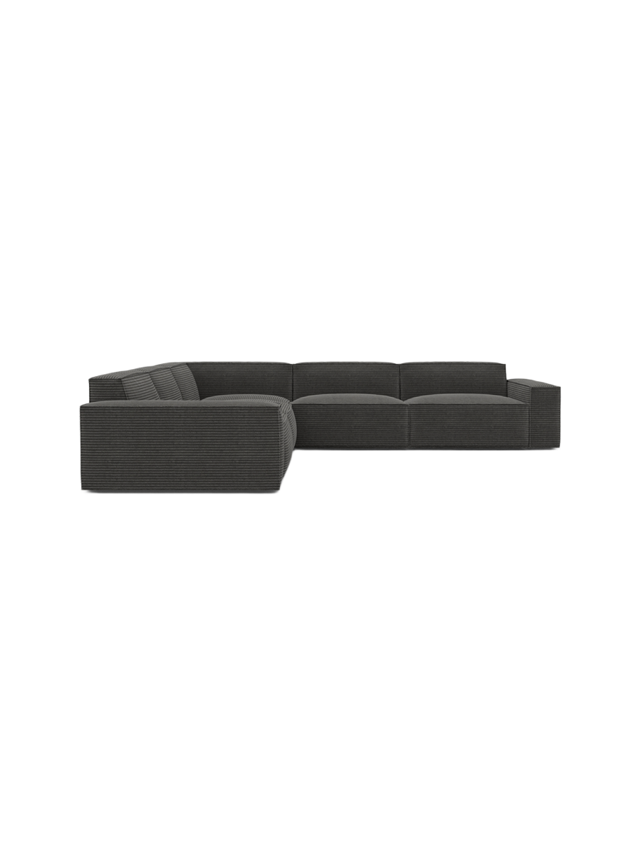 
5-Sitzer Design Ecksofa „Siena“, Cordsamt - Cordsamt Dunkelblau