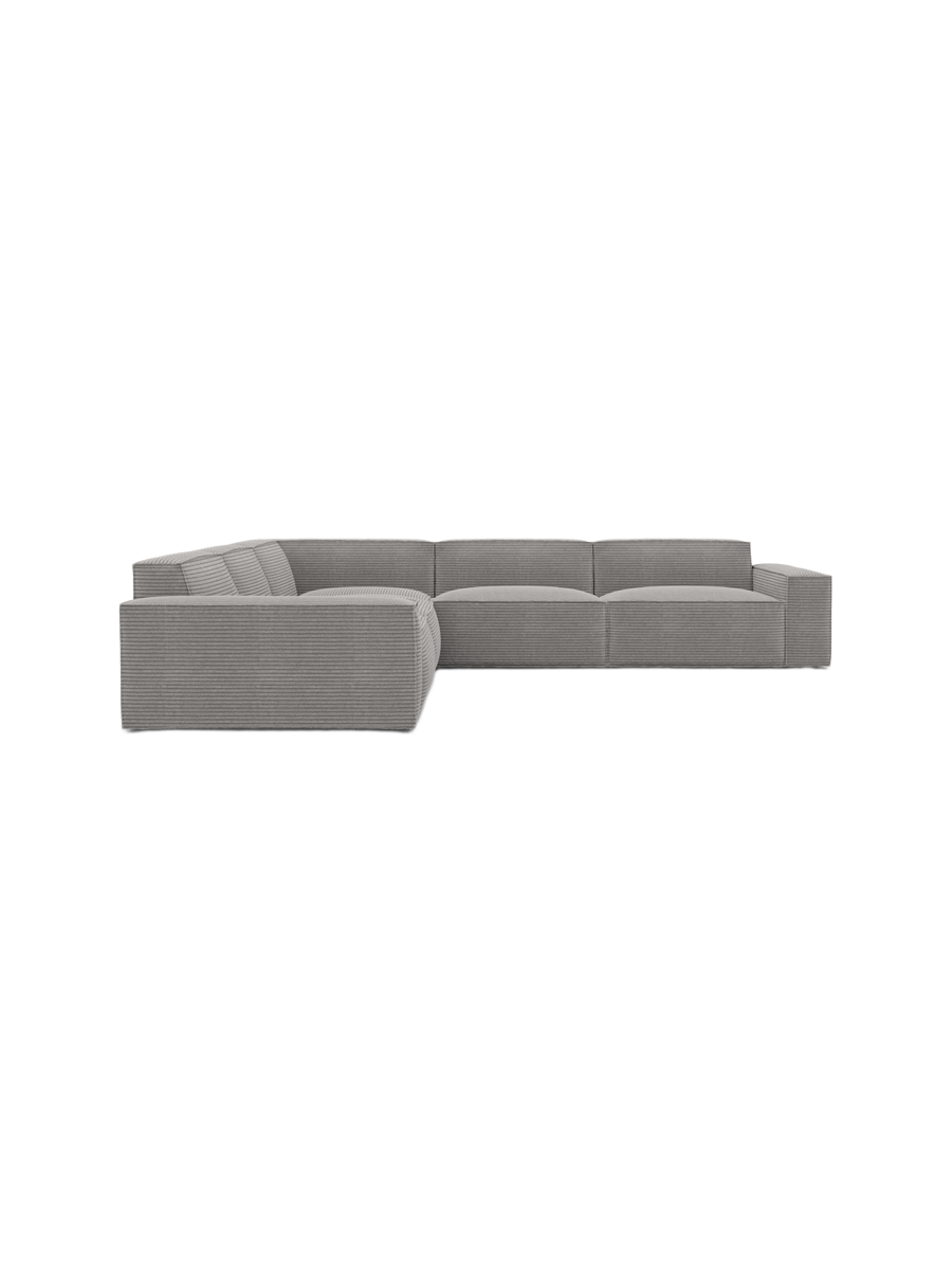 
5-Sitzer Design Ecksofa „Siena“, Cordsamt - Cordsamt Dunkelblau