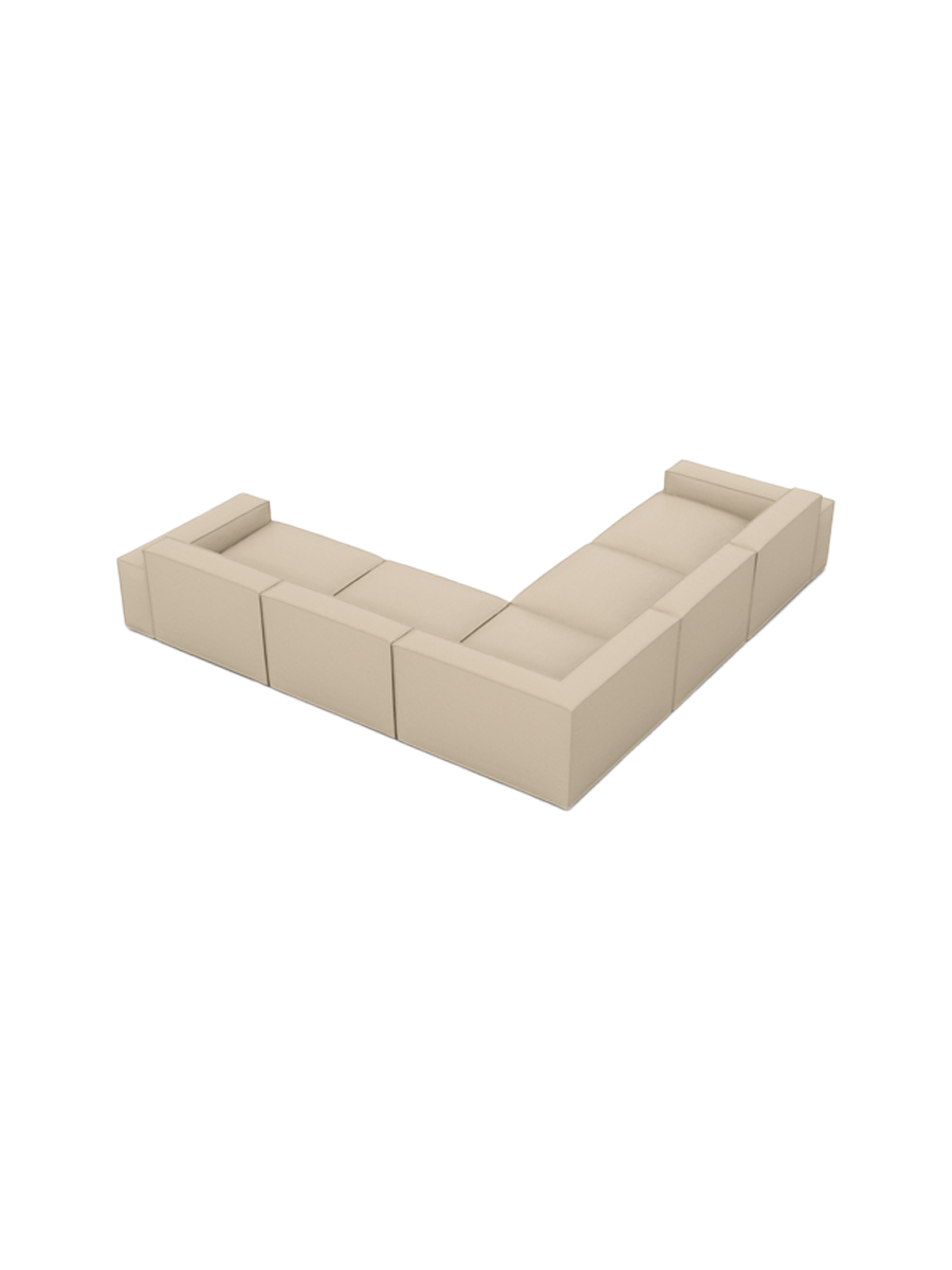 
5-Sitzer Design Echtleder Ecksofa „Siena“ - Echtleder Beige