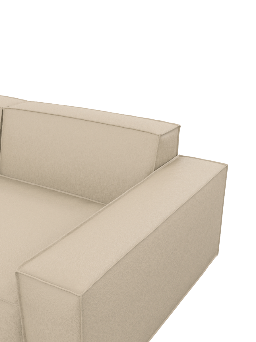 
5-Sitzer Design Echtleder Ecksofa „Siena“ - Echtleder Beige