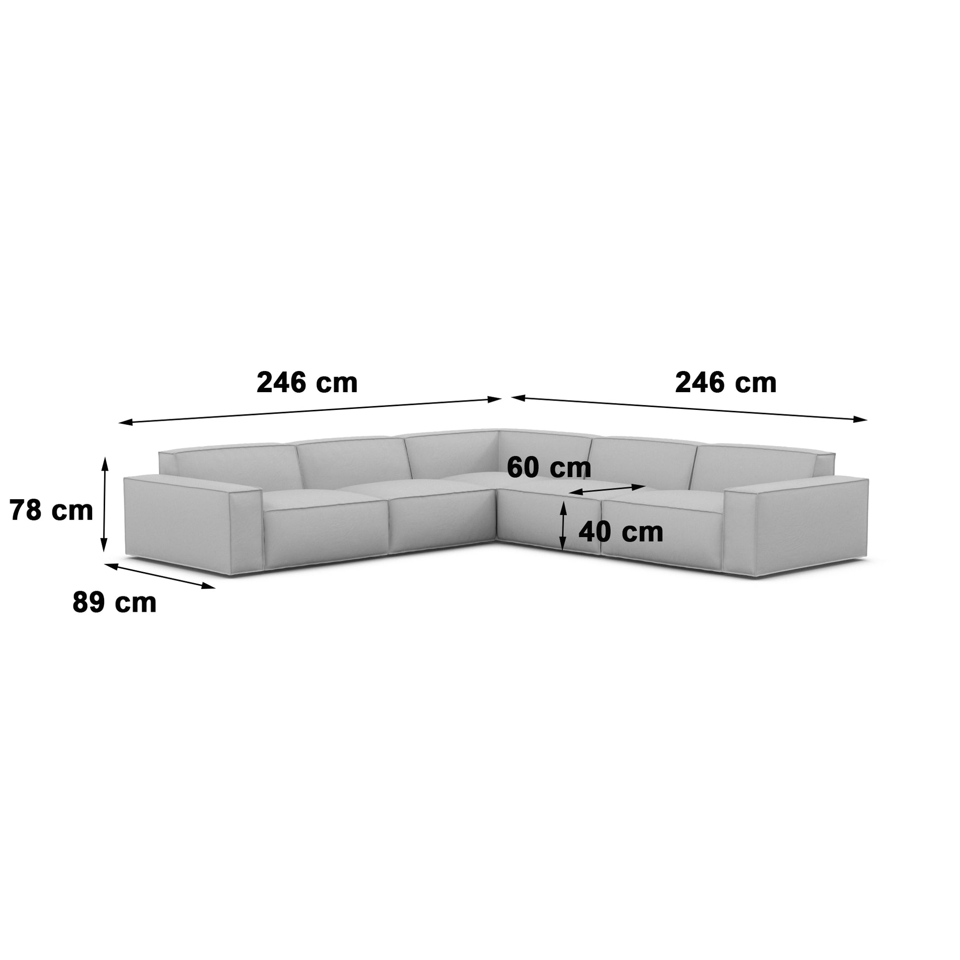 
5-Sitzer Design Echtleder Ecksofa „Siena“ - Echtleder Beige