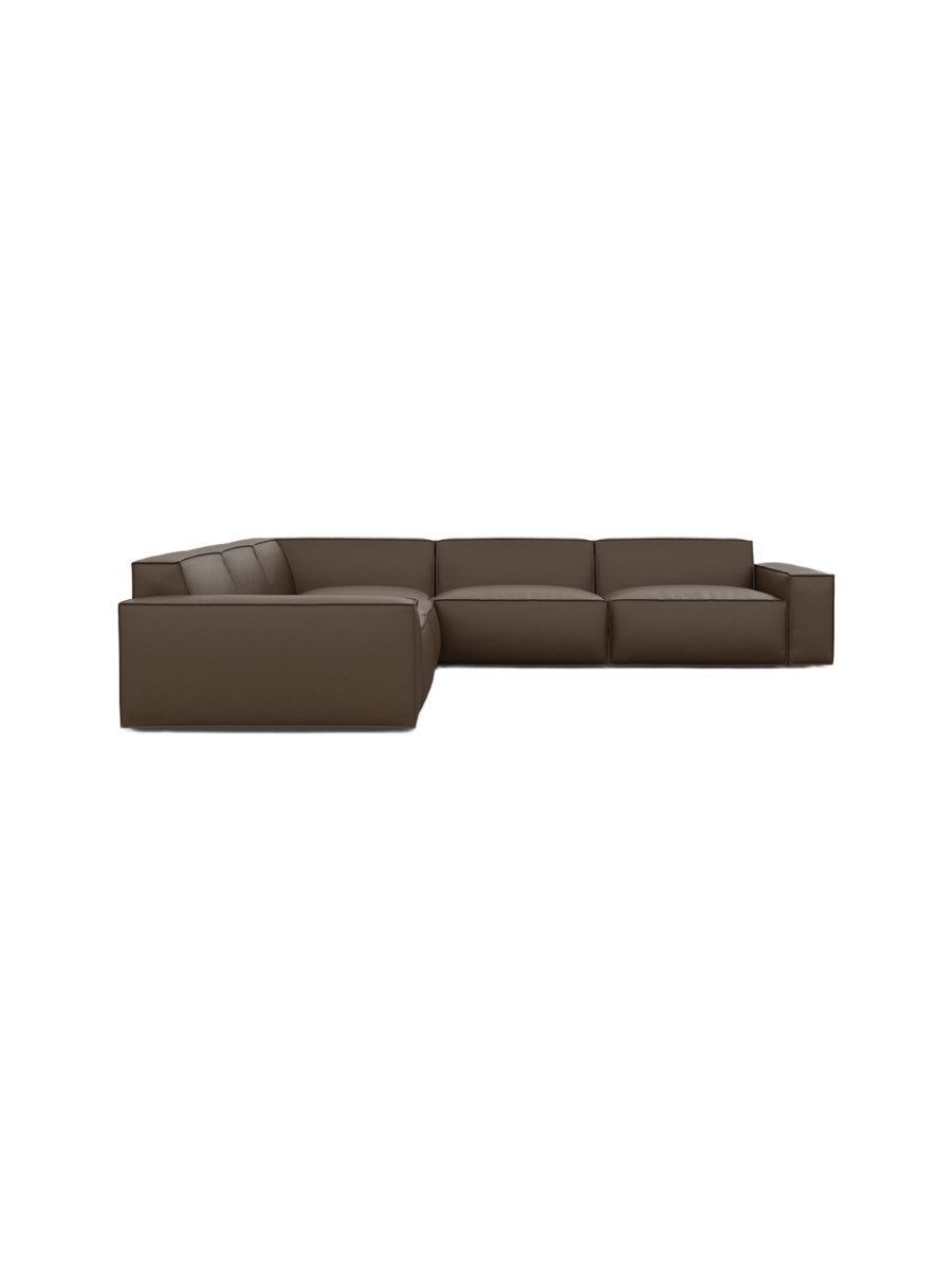 
5-Sitzer Design Echtleder Ecksofa „Siena“ - Echtleder Beige