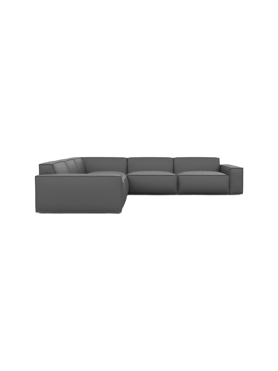 
5-Sitzer Design Echtleder Ecksofa „Siena“ - Echtleder Beige