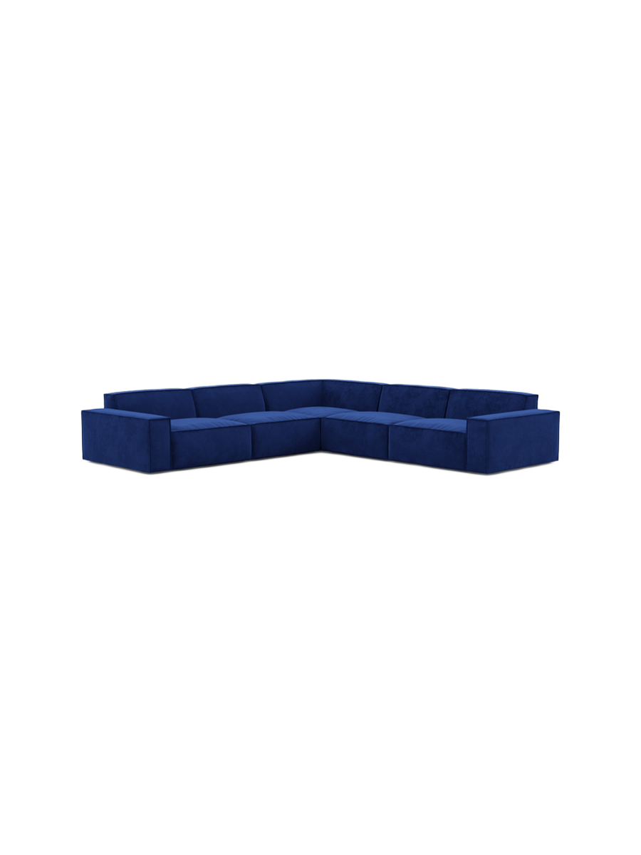 
5-Sitzer Design Ecksofa „Siena“ mit Samtbezug - Samtbezug Königsblau