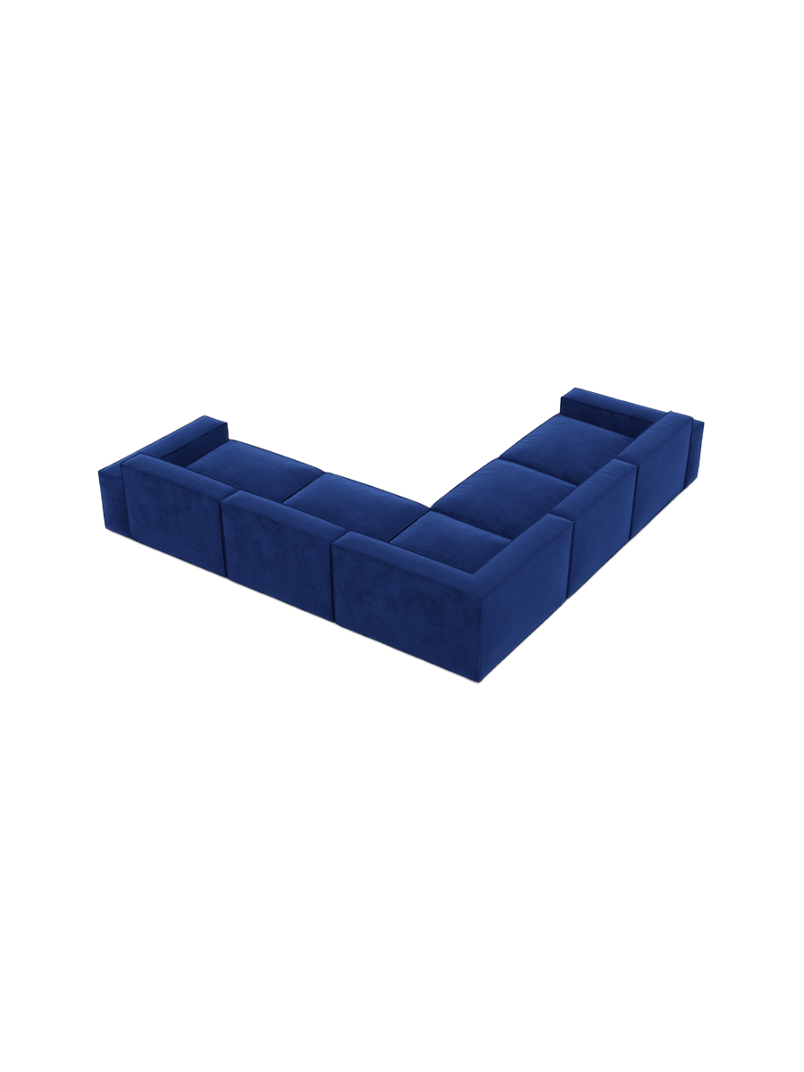 
5-Sitzer Design Ecksofa „Siena“ mit Samtbezug - Samtbezug Königsblau
