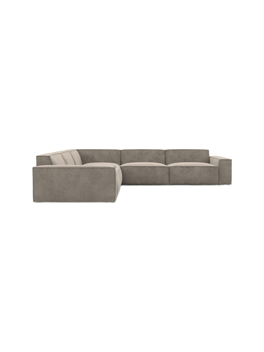 
5-Sitzer Design Ecksofa „Siena“ mit Samtbezug - Samtbezug Königsblau