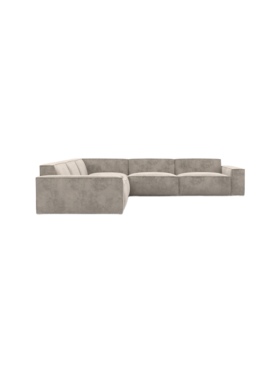 
5-Sitzer Design Ecksofa „Siena“ mit Samtbezug - Samtbezug Königsblau