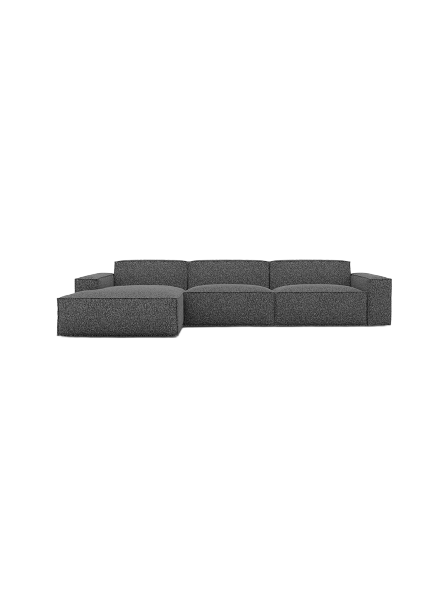 
4-Sitzer Design Ecksofa „Siena“ mit Bouclé-Bezug - Bouclé Graphit / Eckteil links
