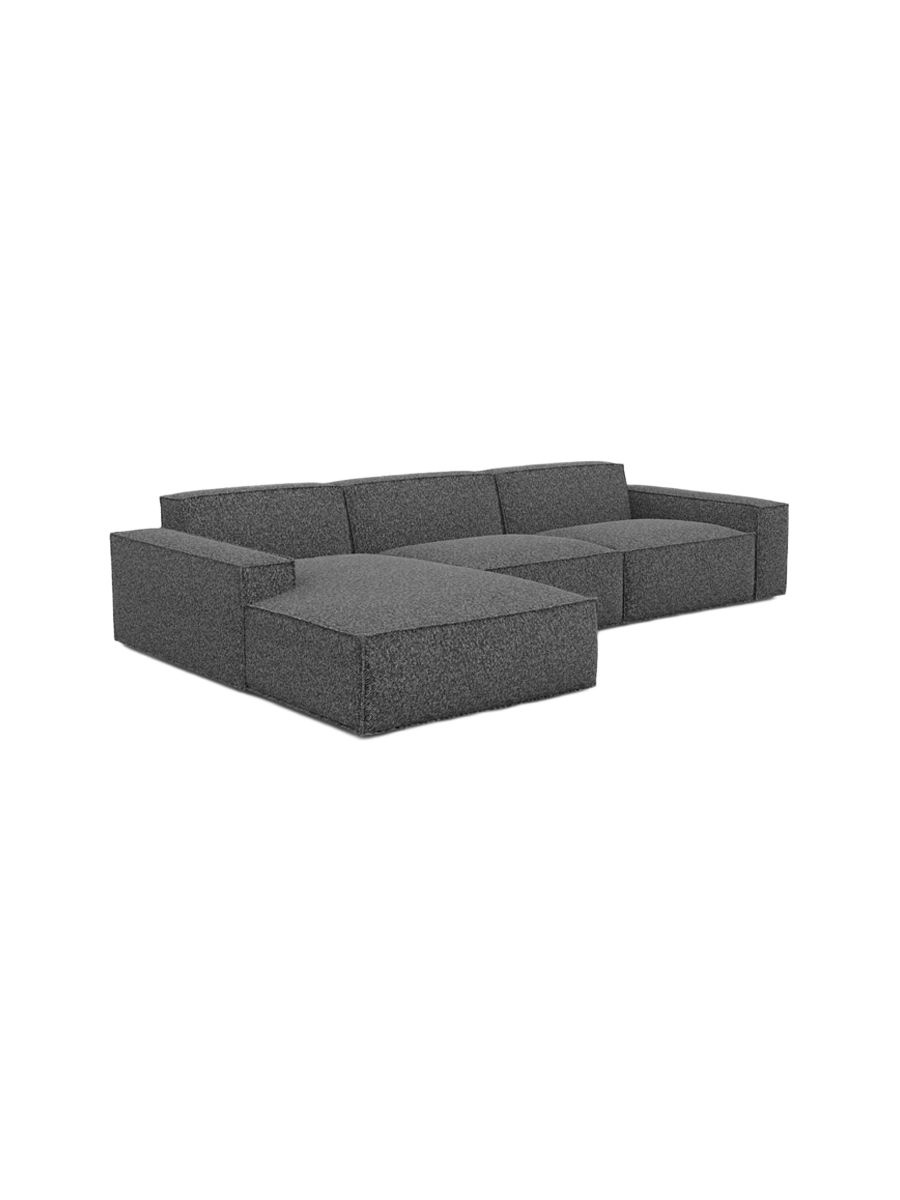 
4-Sitzer Design Ecksofa „Siena“ mit Bouclé-Bezug - Bouclé Graphit / Eckteil links
