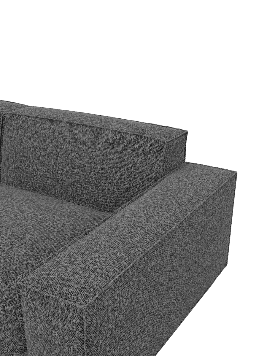 
4-Sitzer Design Ecksofa „Siena“ mit Bouclé-Bezug - Bouclé Graphit / Eckteil links