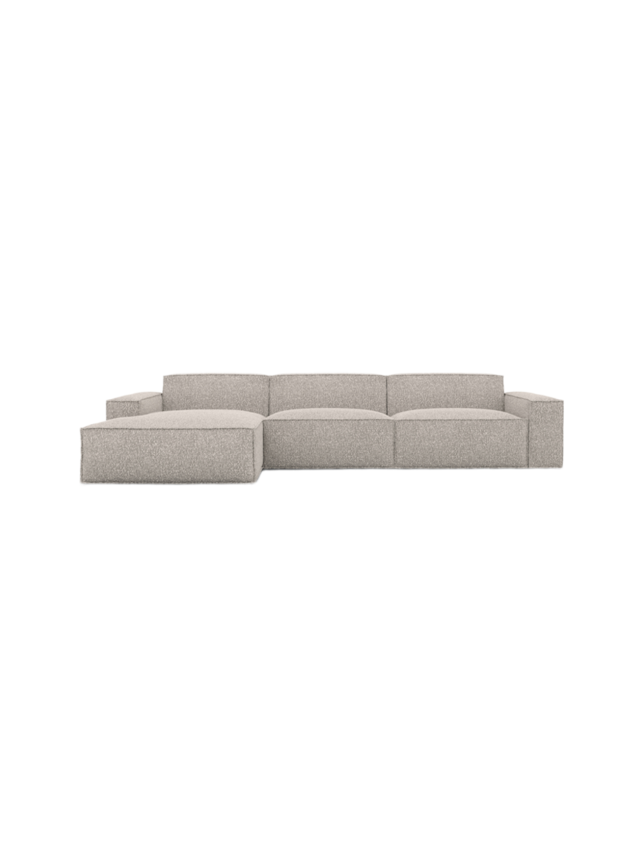 
4-Sitzer Design Ecksofa „Siena“ mit Bouclé-Bezug - Bouclé Graphit / Eckteil links