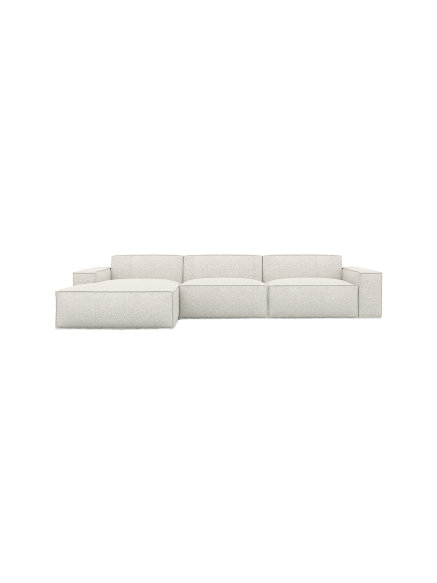 
4-Sitzer Design Ecksofa „Siena“ mit Bouclé-Bezug - Bouclé Graphit / Eckteil links