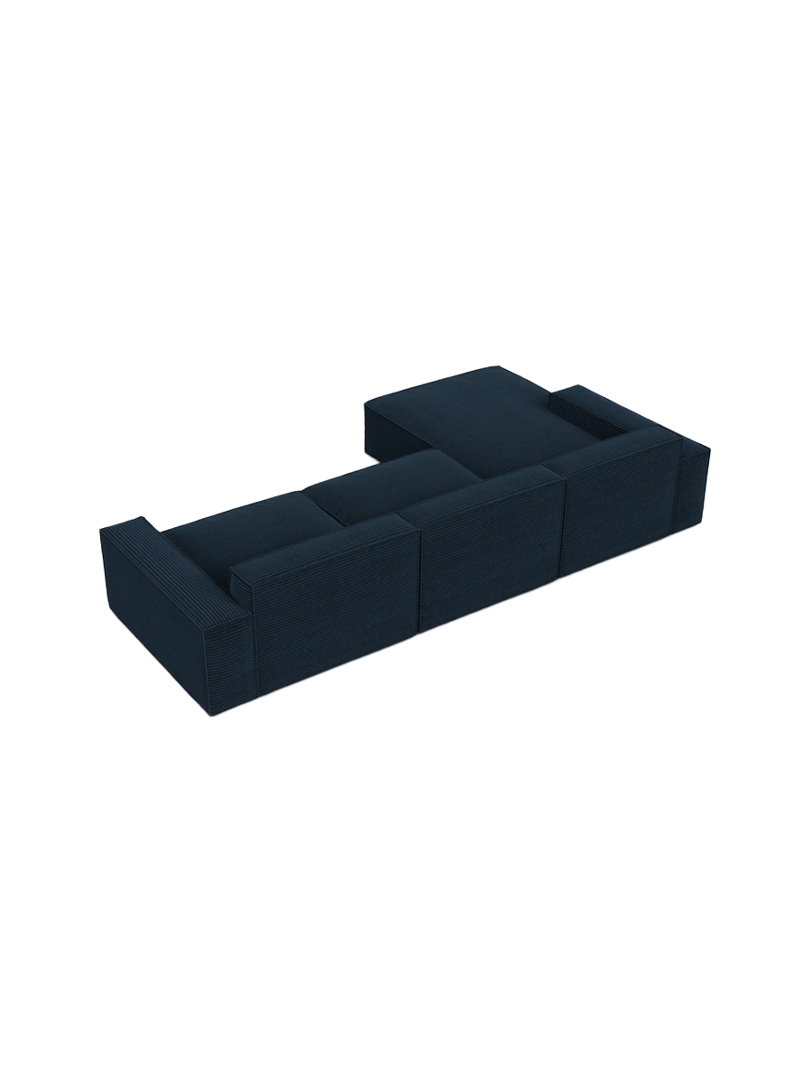 
4-Sitzer Design Ecksofa „Siena“, Cordsamt - Cordsamt Dunkelblau / Eckteil links